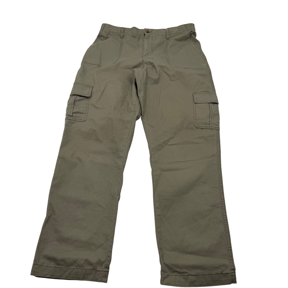 Old Navy Mens OG Chino Cargo Pants Olive Green High Rise Straight L Tall